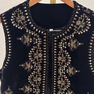 Black Embellished Sleeveless Top